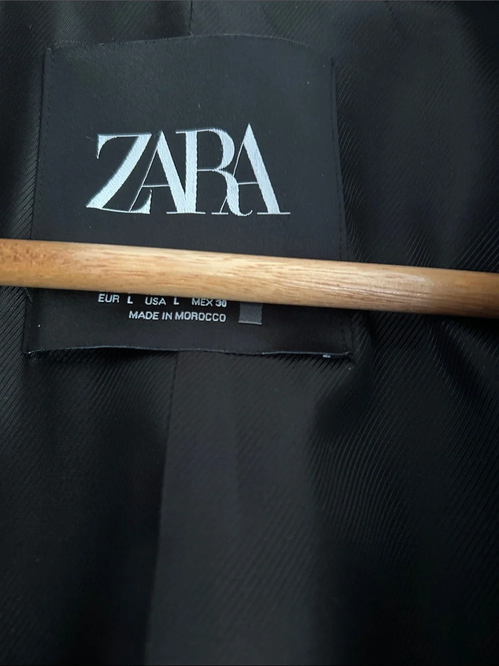 Zara Black Wool-Blend Pea Coat